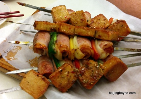 2015 Comfort Foods Beijing China Bacon-Wrapped Sausages at Ping Wha