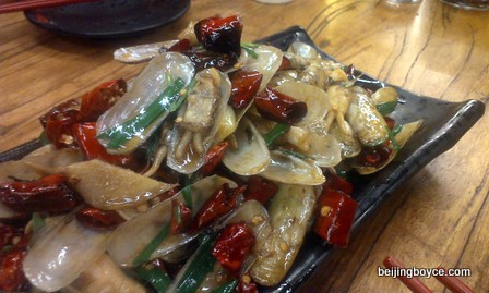Razor clams at Pingwha restaurant New Year’s Eve Beijing China